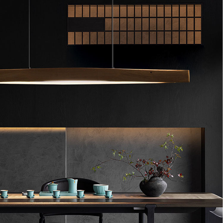 WOMO Minimalist Long Linear Wood Pendant Light-WM3273