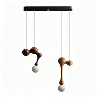 WOMO Hand‑Carved Irregular Wood Chandelier-WM3274