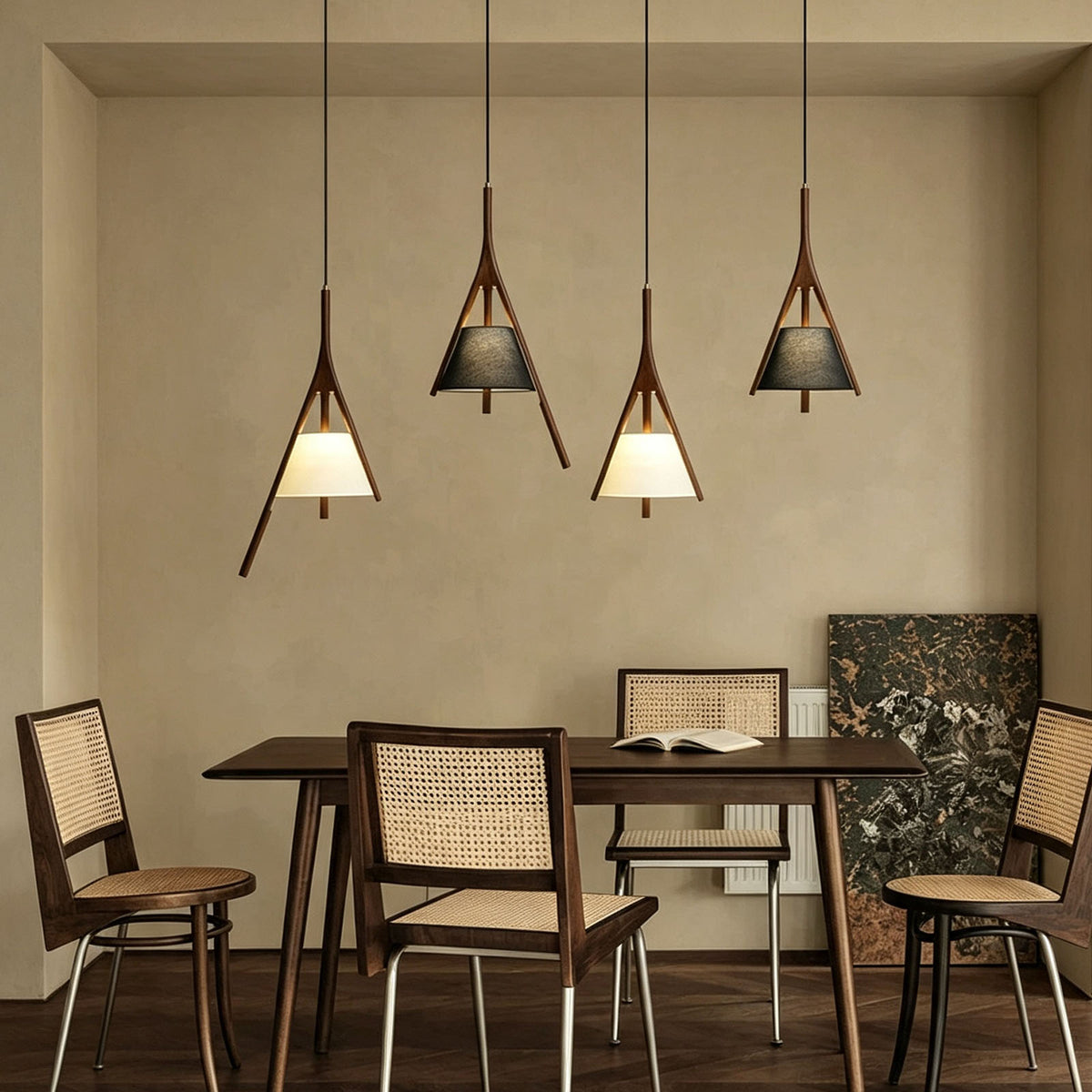 WOMO Branch‑Shaped Wood Linear Pendant Light-WM3275