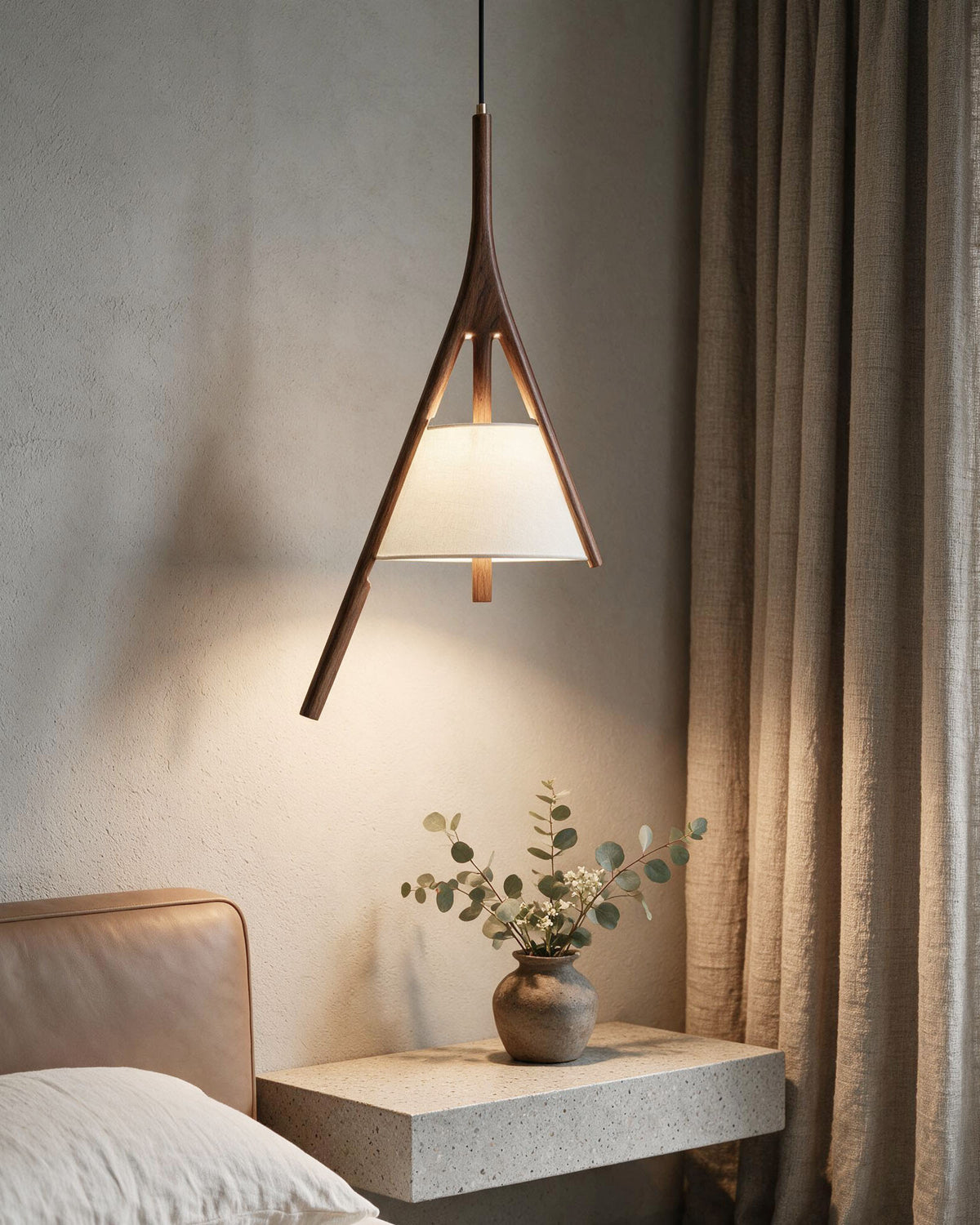 WOMO Branch‑Shaped Wood Linear Pendant Light-WM3275