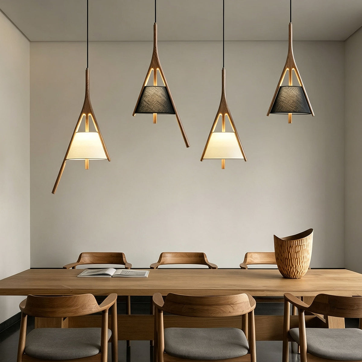 WOMO Branch‑Shaped Wood Linear Pendant Light-WM3275