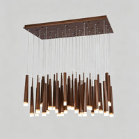 WOMO Cascading Multi‑Light Solid Wood Chandelier-WM3276