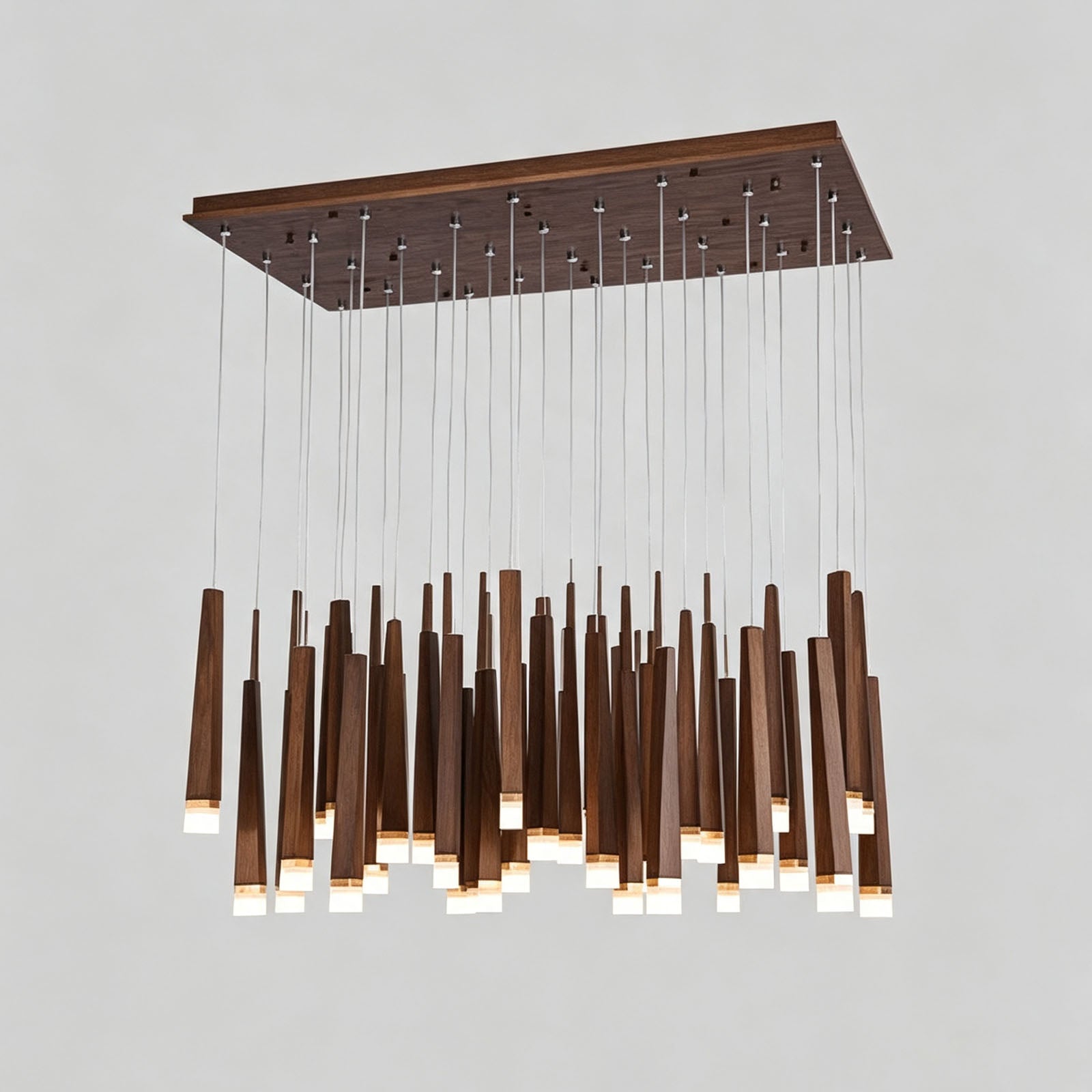WOMO Cascading Multi‑Light Solid Wood Chandelier-WM3276
