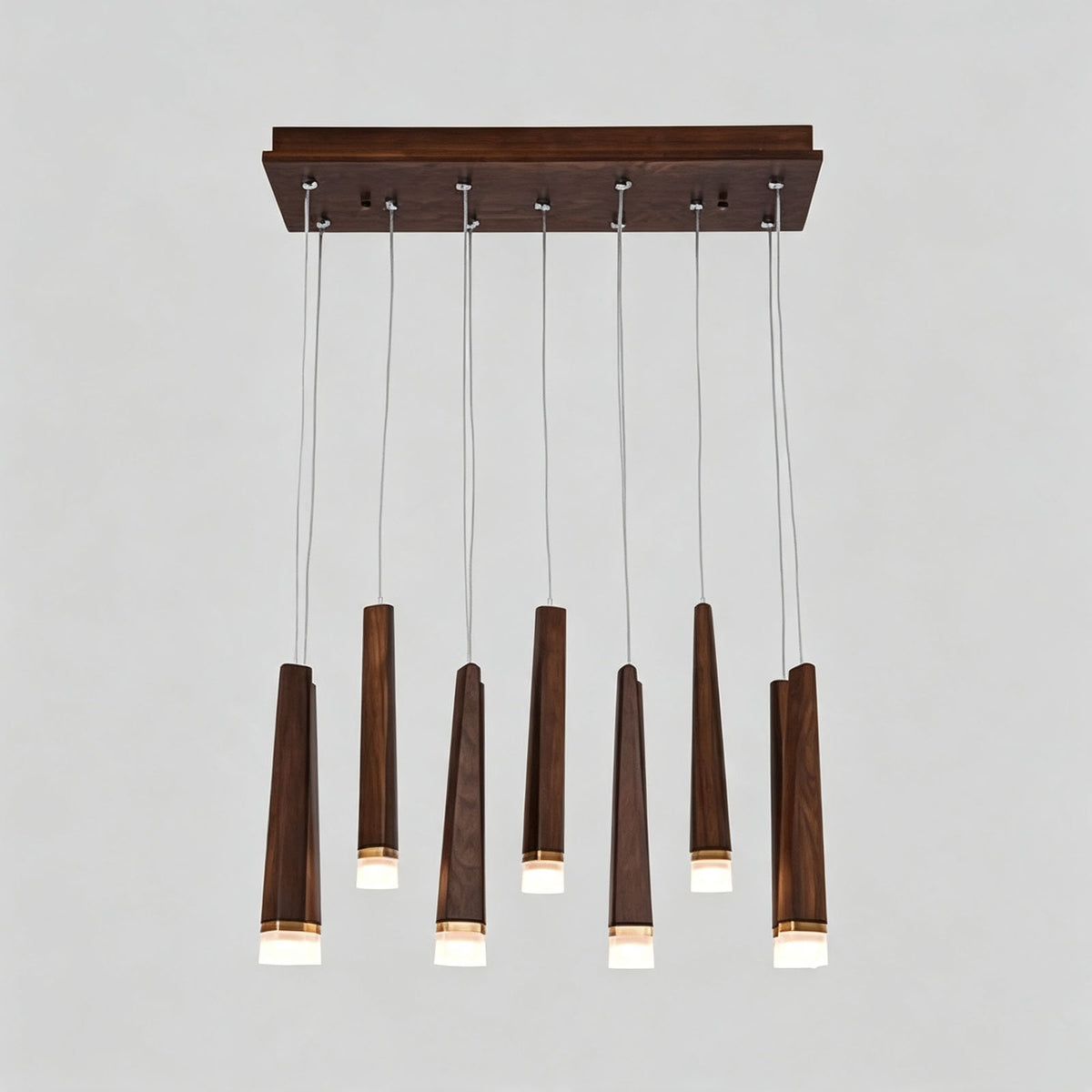WOMO Cascading Multi‑Light Solid Wood Chandelier-WM3276
