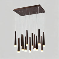 WOMO Cascading Multi‑Light Solid Wood Chandelier-WM3276