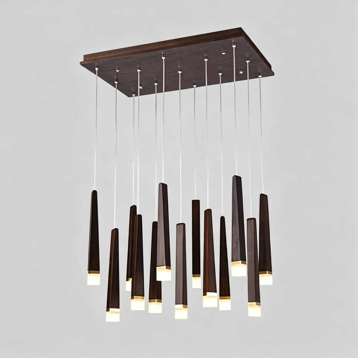 WOMO Cascading Multi‑Light Solid Wood Chandelier-WM3276