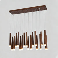 WOMO Cascading Multi‑Light Solid Wood Chandelier-WM3276