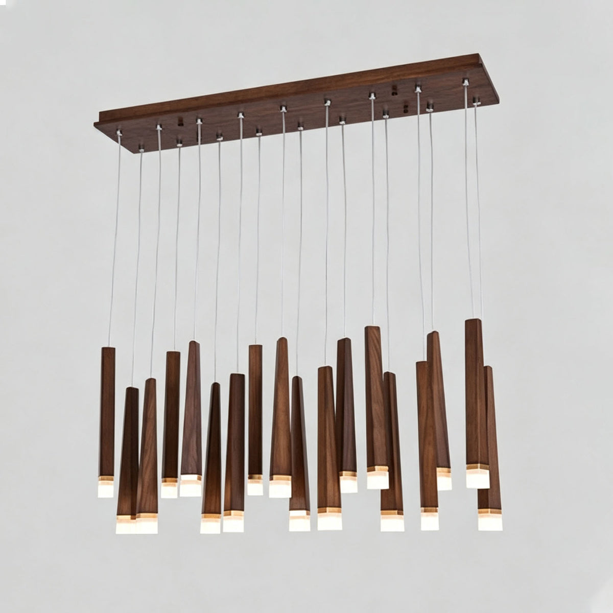 WOMO Cascading Multi‑Light Solid Wood Chandelier-WM3276