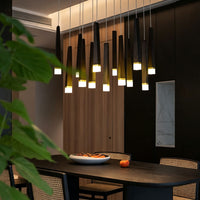 WOMO Cascading Multi‑Light Solid Wood Chandelier-WM3276
