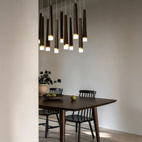 WOMO Cascading Multi‑Light Solid Wood Chandelier-WM3276