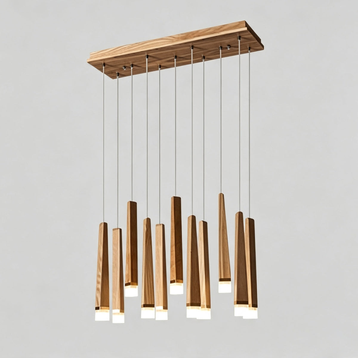 WOMO Cascading Multi‑Light Solid Wood Chandelier-WM3276