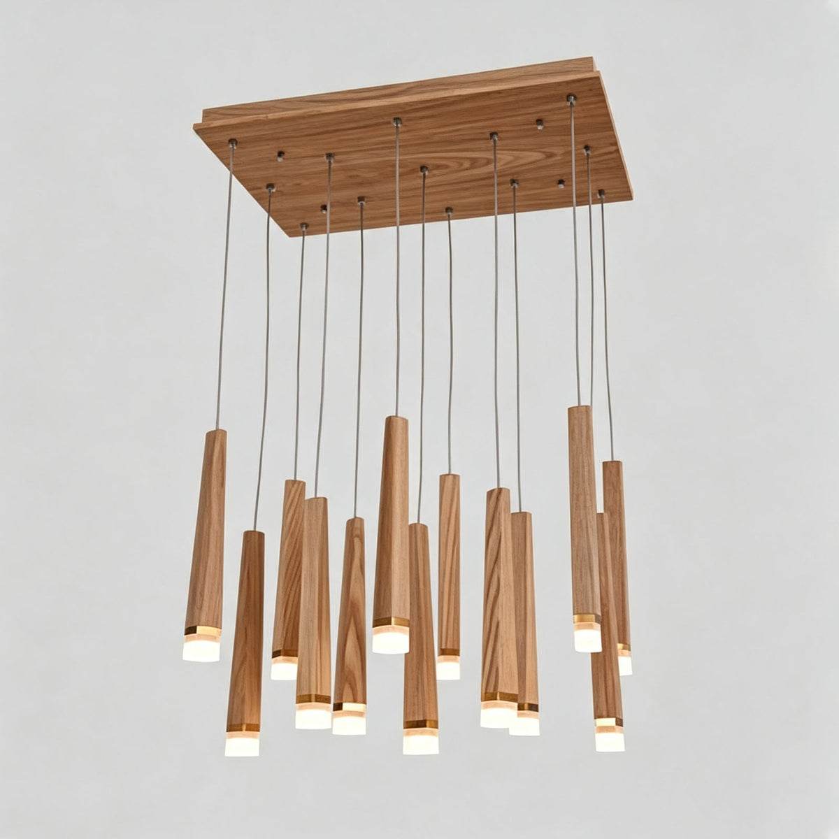 WOMO Cascading Multi‑Light Solid Wood Chandelier-WM3276