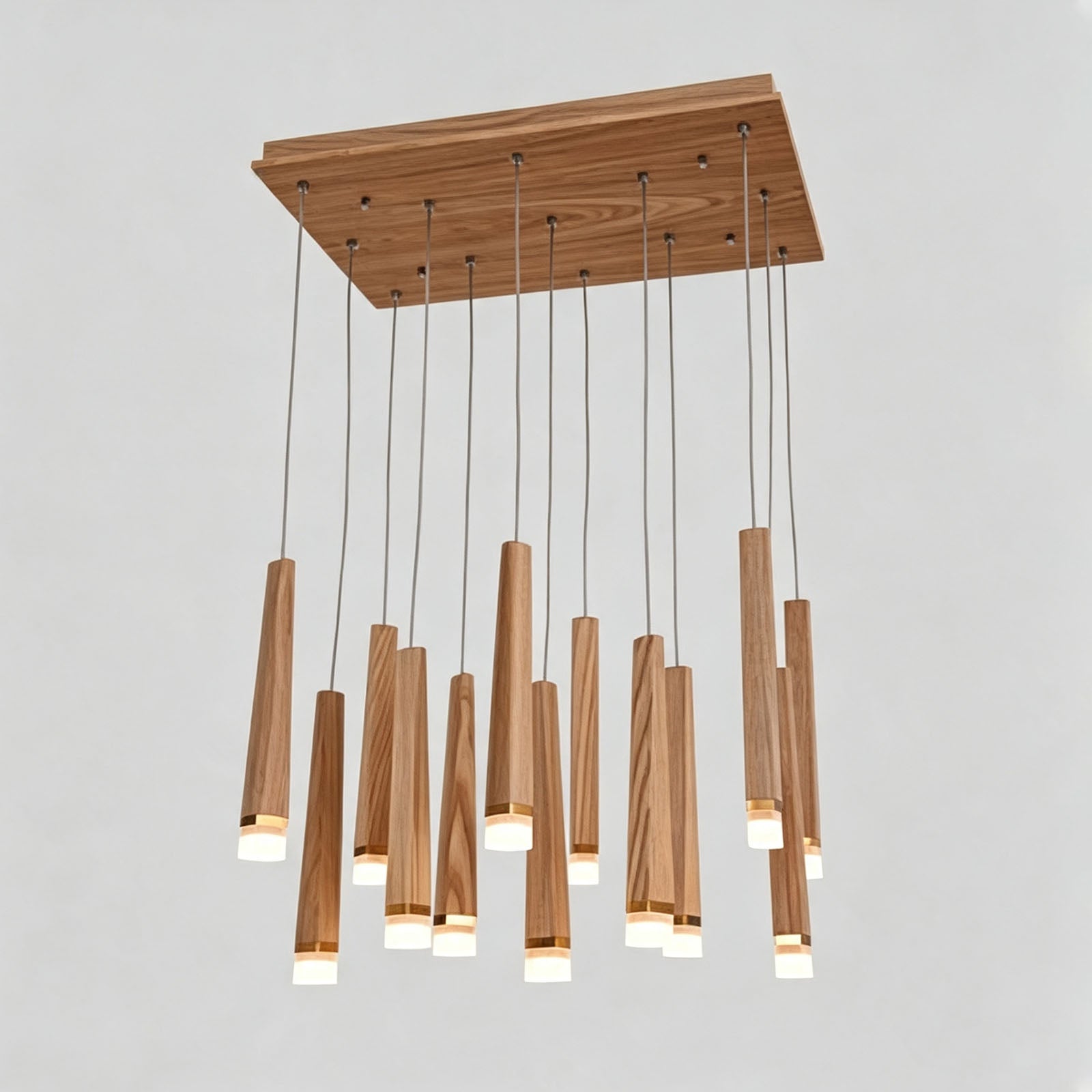 WOMO Cascading Multi‑Light Solid Wood Chandelier-WM3276