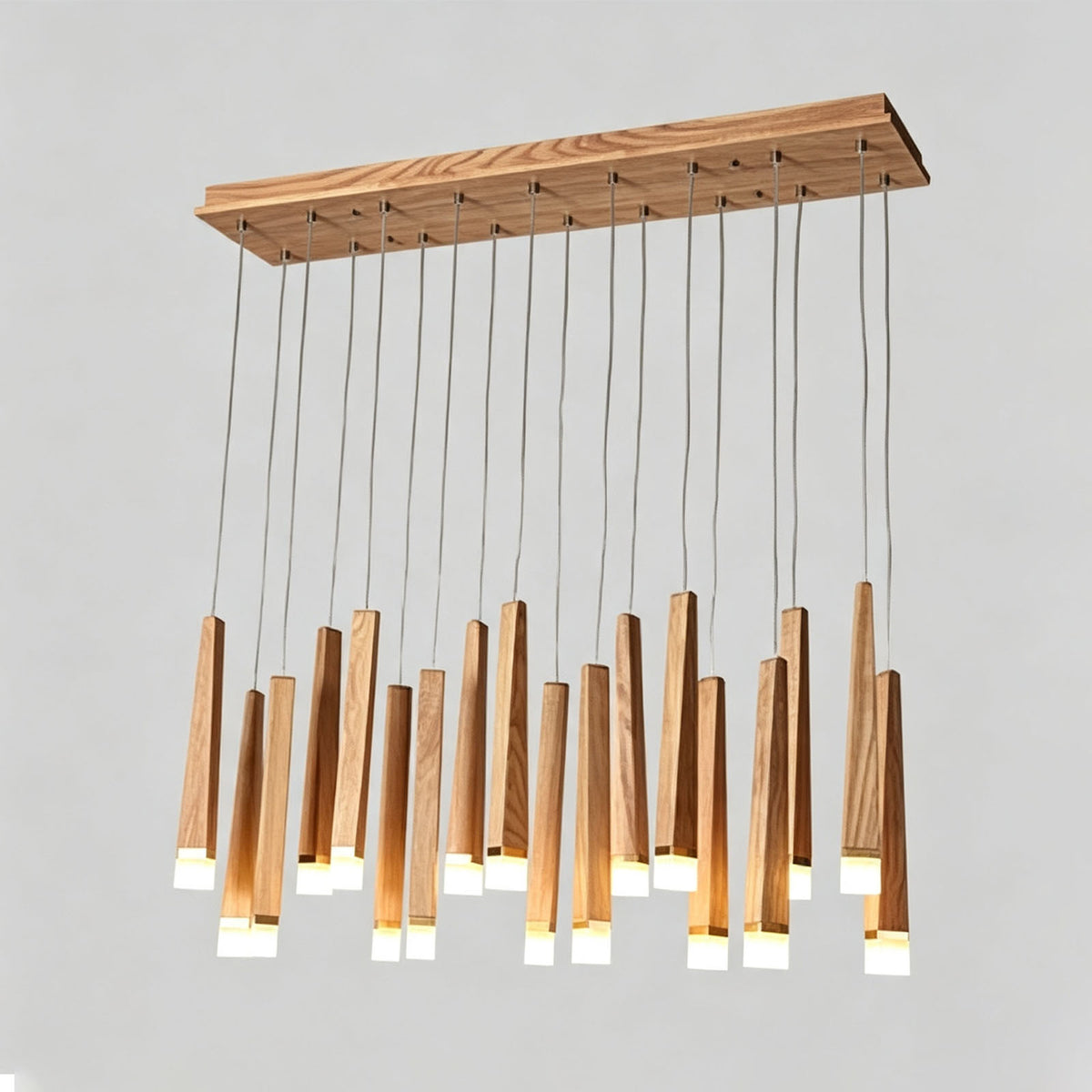 WOMO Cascading Multi‑Light Solid Wood Chandelier-WM3276