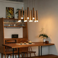 WOMO Cascading Multi‑Light Solid Wood Chandelier-WM3276