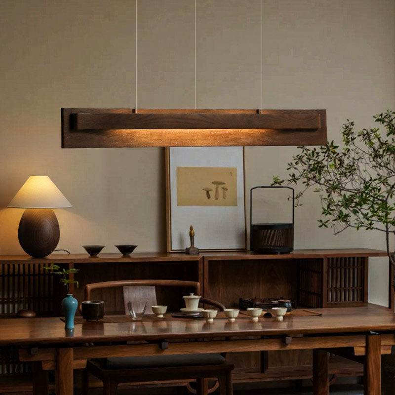 WOMO Dimmable Long Wood Linear Pendant Light-WM3277