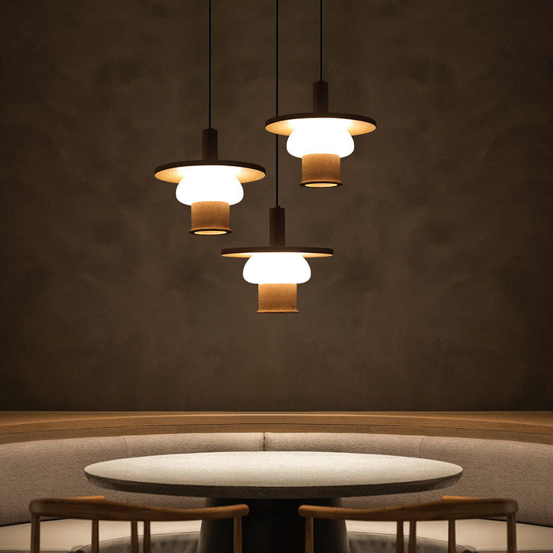 WOMO Disc Wood Pendant Light-WM3278