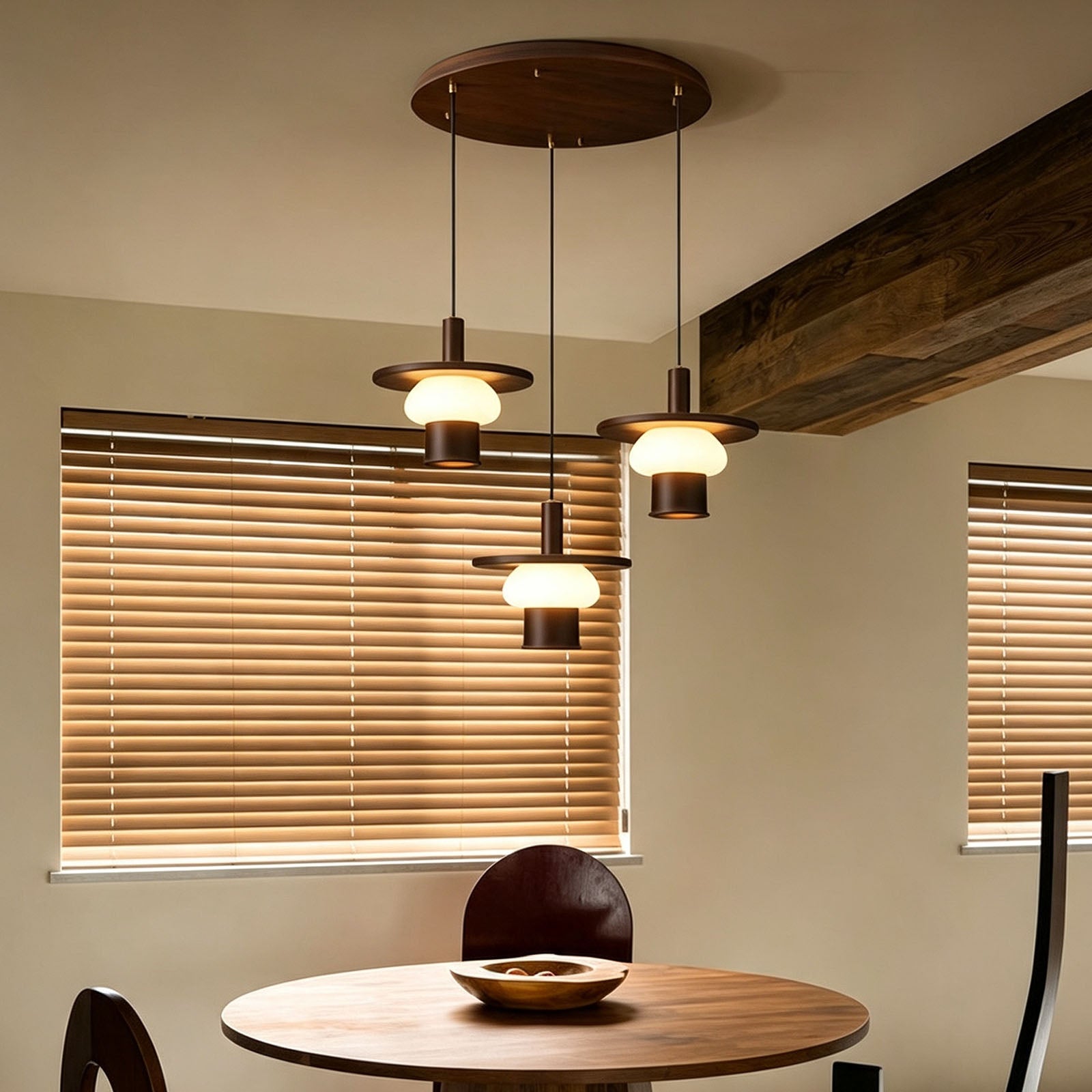 WOMO Disc Wood Pendant Light-WM3278