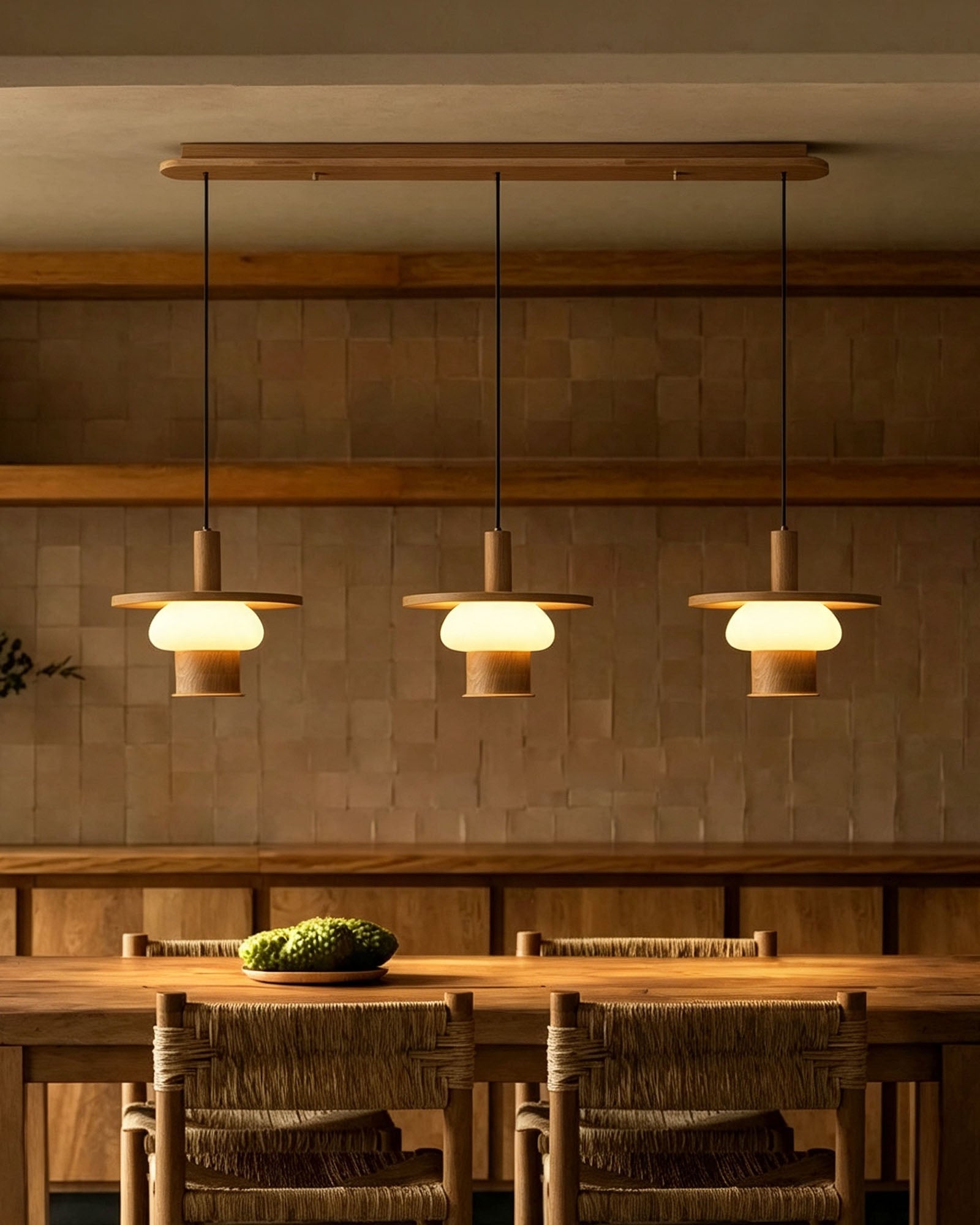 WOMO Disc Wood Pendant Light-WM3278