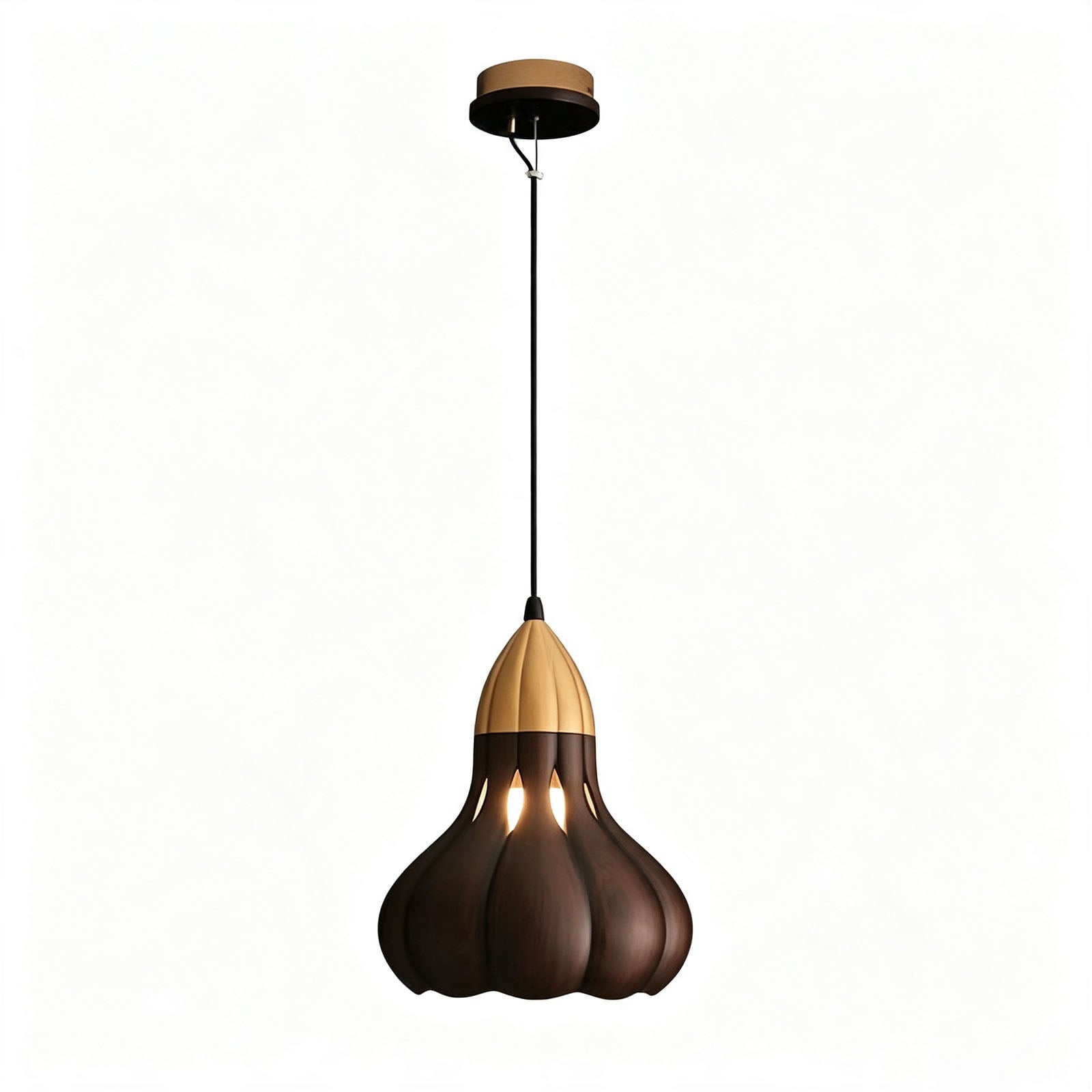 WOMO Wooden Gourd Pumpkin Pendant Light-WM3279