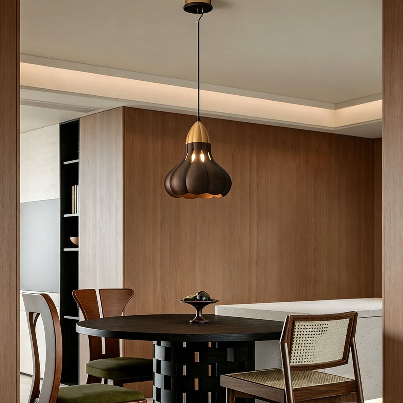 WOMO Wooden Gourd Pumpkin Pendant Light-WM3279