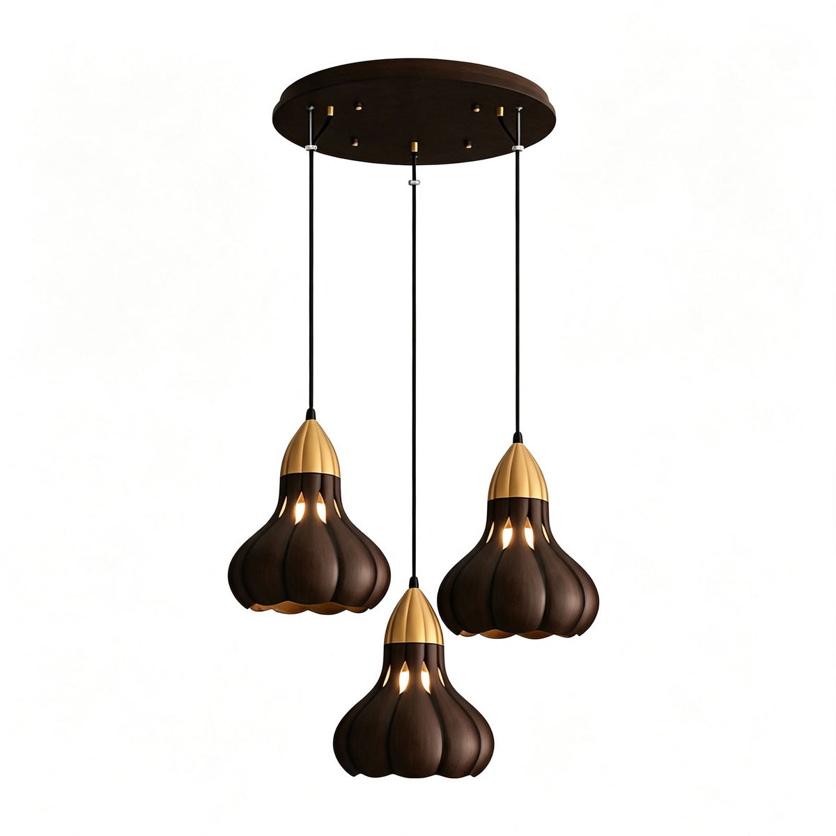 WOMO Wooden Gourd Pumpkin Pendant Light-WM3279