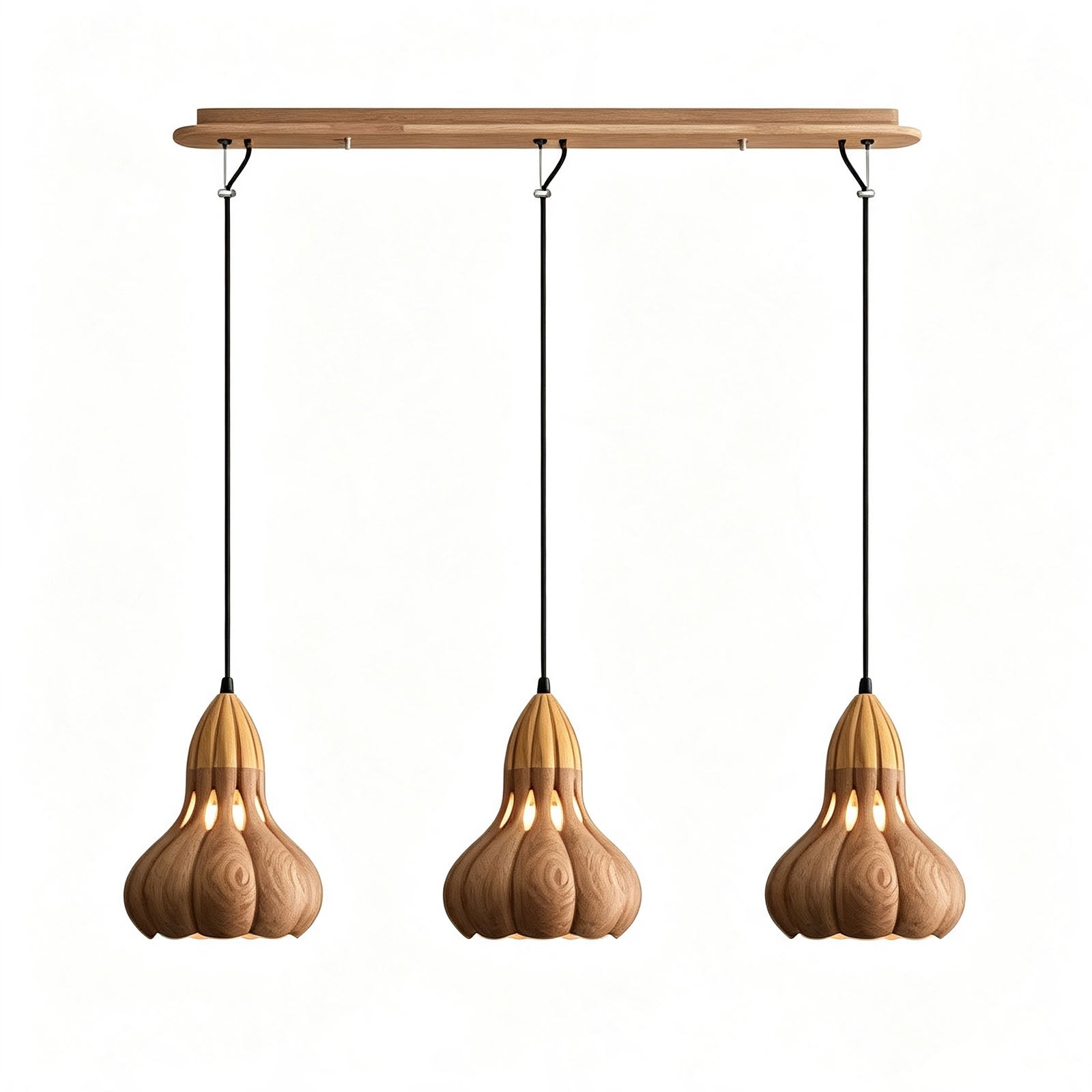 WOMO Wooden Gourd Pumpkin Pendant Light-WM3279