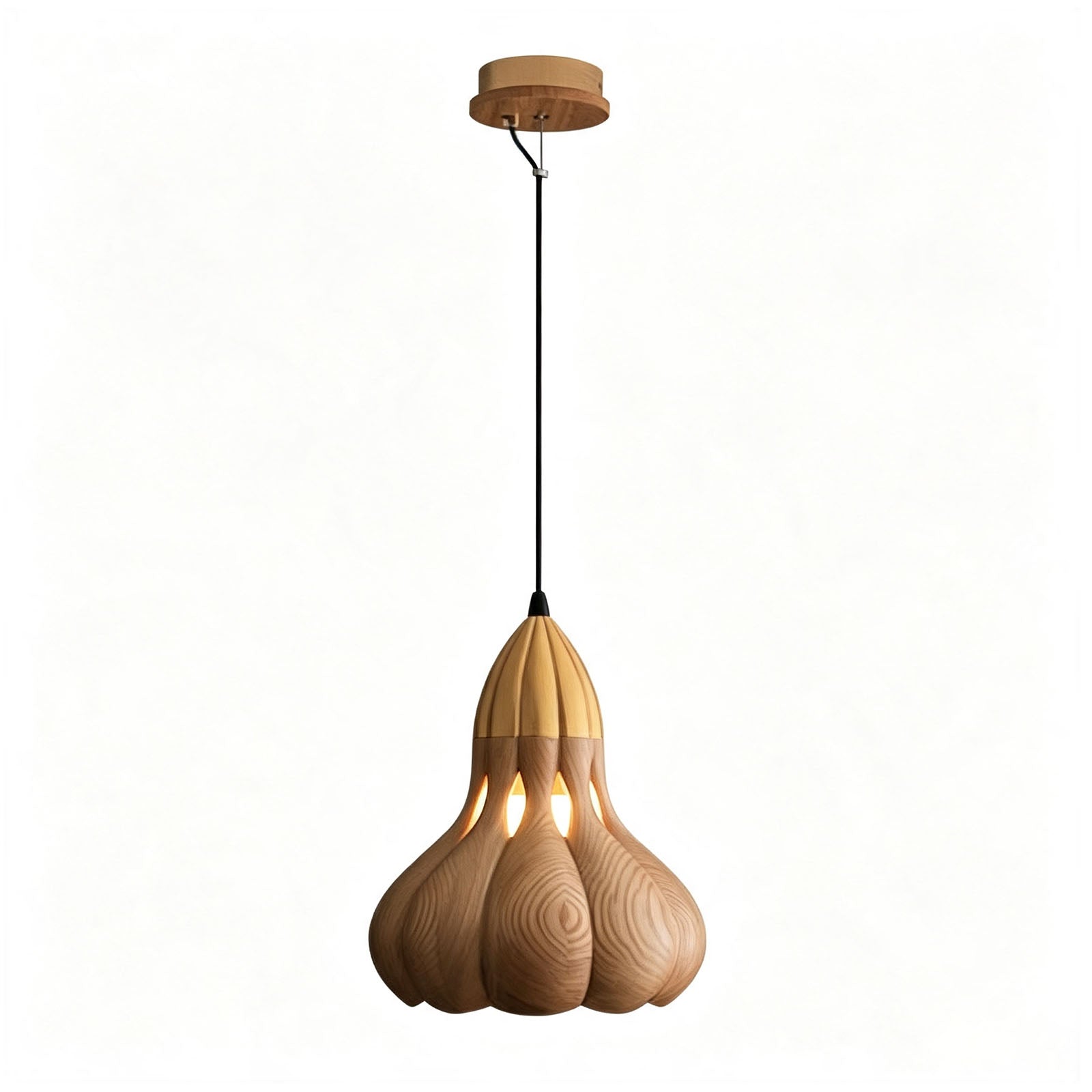 WOMO Wooden Gourd Pumpkin Pendant Light-WM3279