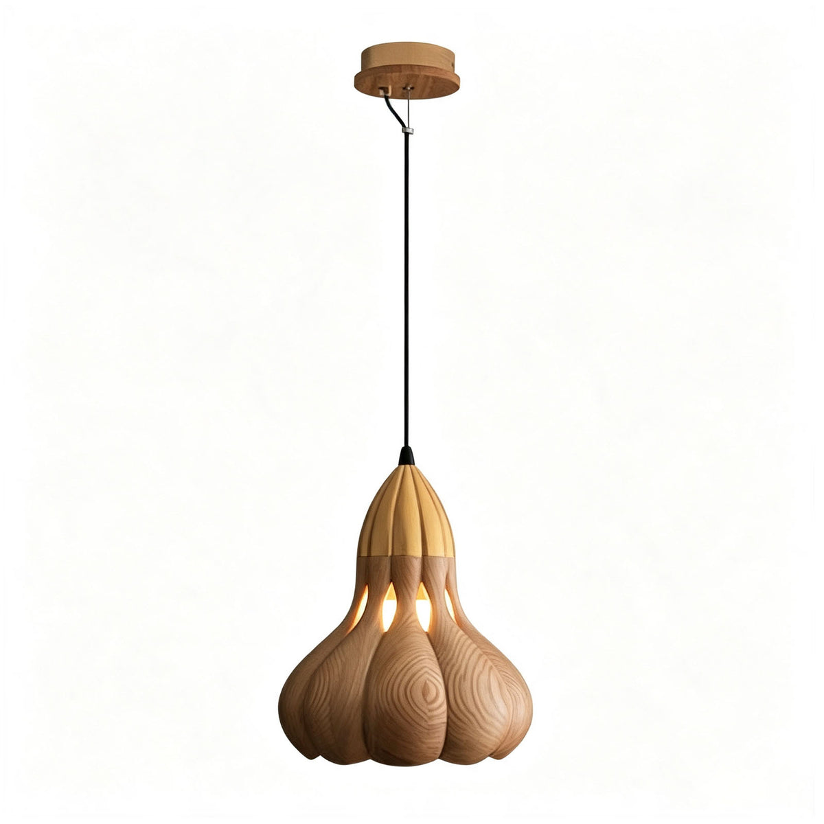 WOMO Wooden Gourd Pumpkin Pendant Light-WM3279