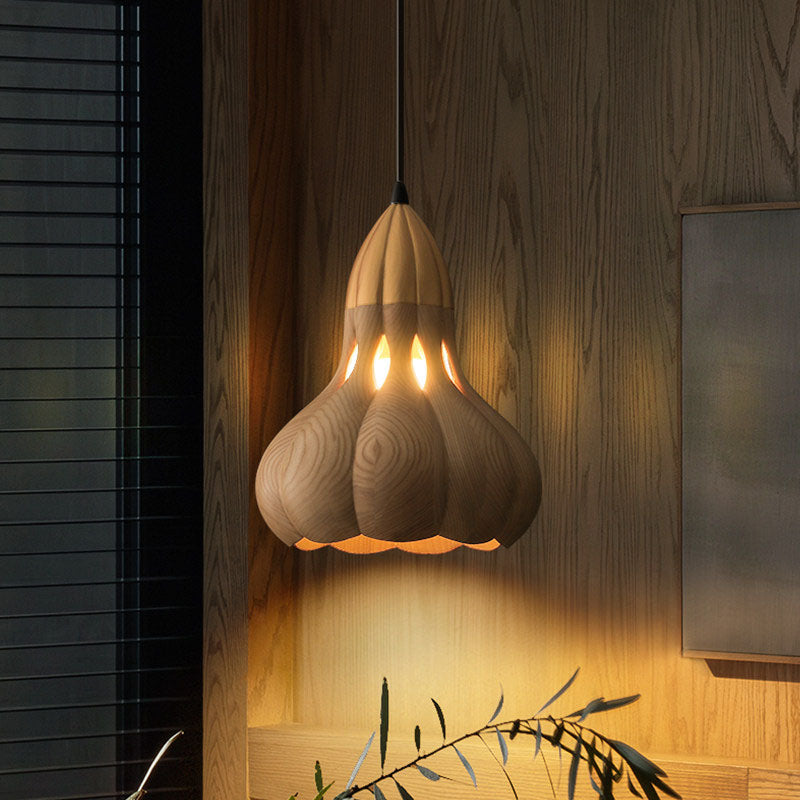 WOMO Wooden Gourd Pumpkin Pendant Light-WM3279