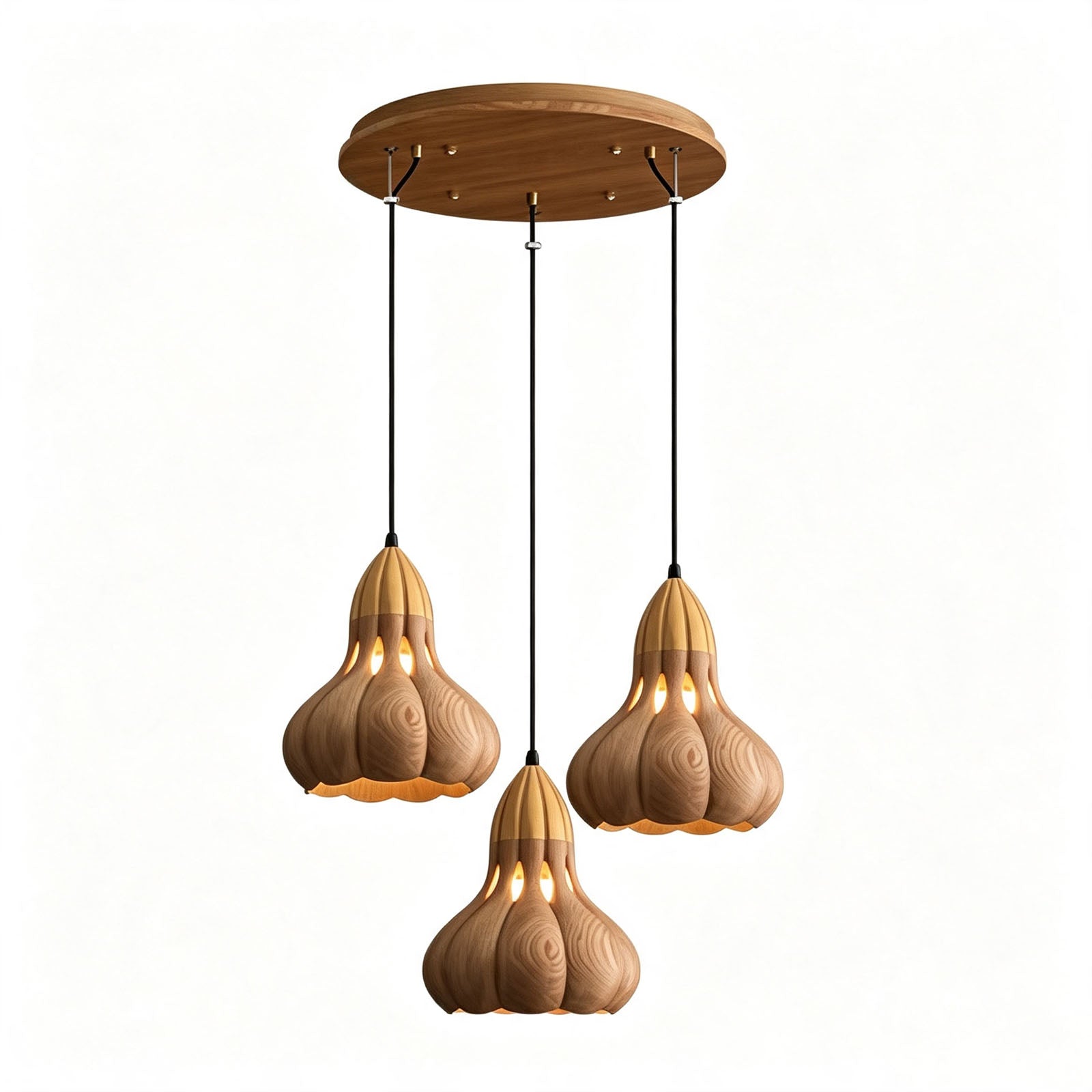 WOMO Wooden Gourd Pumpkin Pendant Light-WM3279