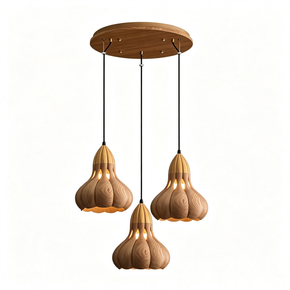 WOMO Wooden Gourd Pumpkin Pendant Light-WM3279