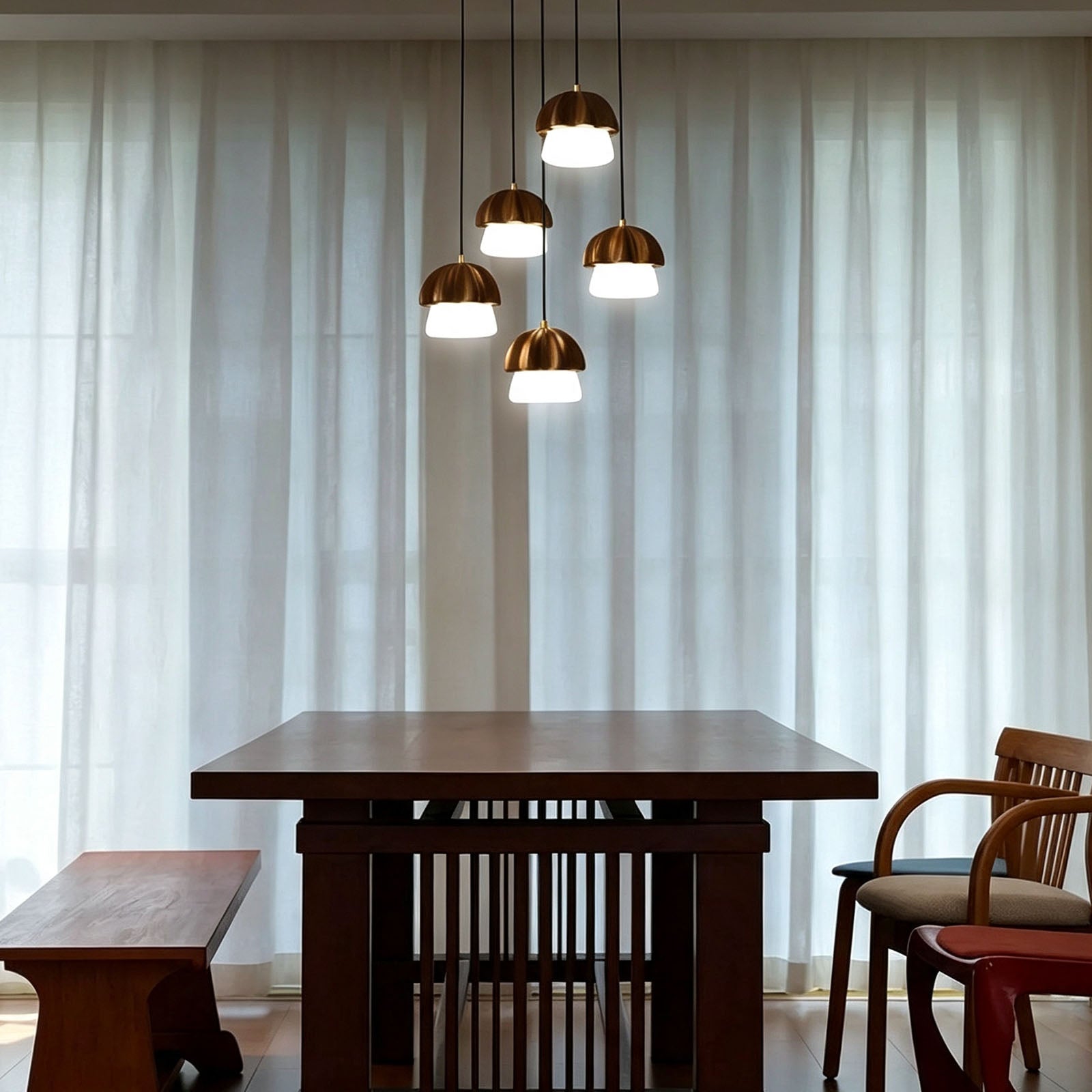 WOMO Wooden Mushroom Pendant Light-WM3281
