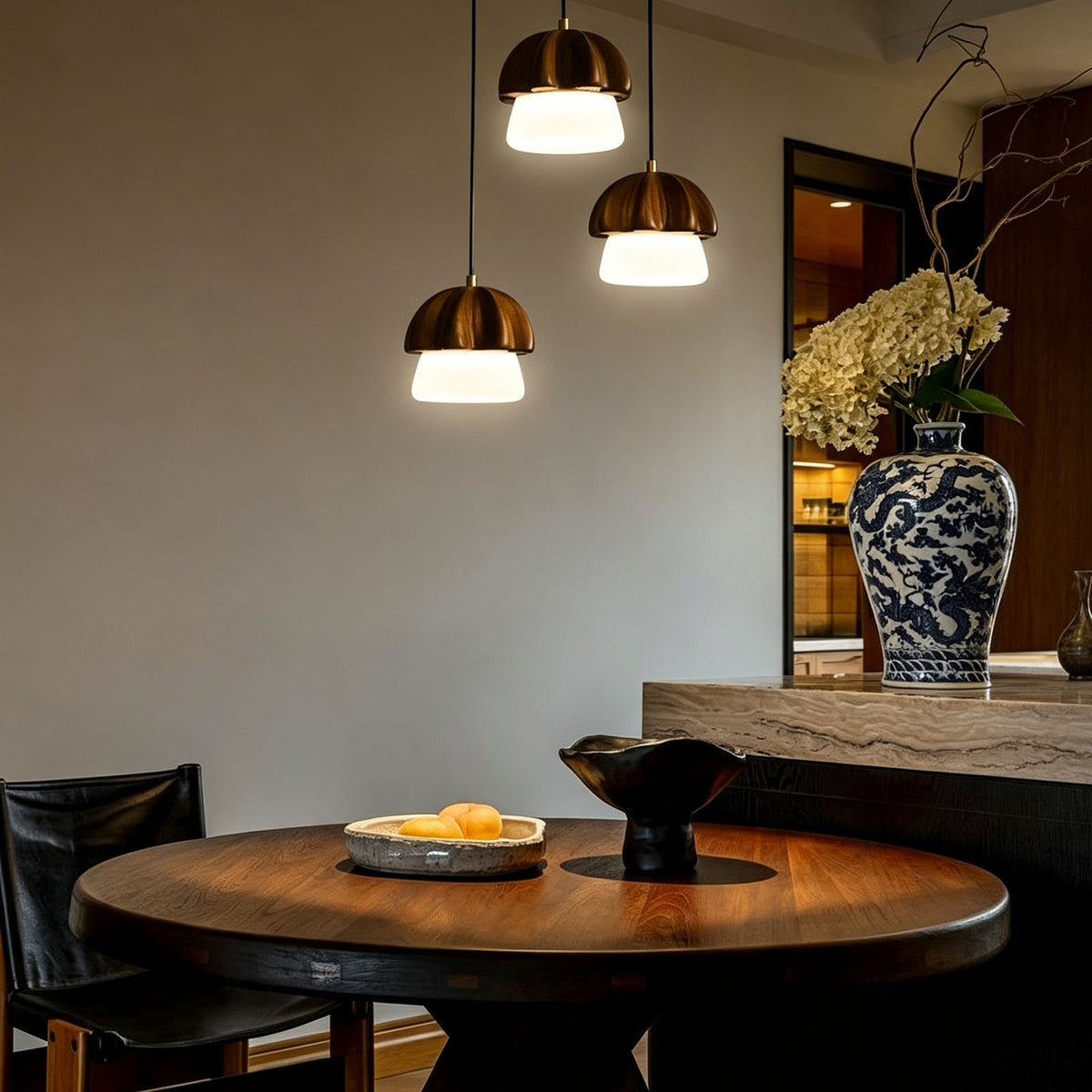 WOMO Wooden Mushroom Pendant Light-WM3281