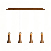 WOMO Multi‑Head Cone Wooden Chandelier-WM3283