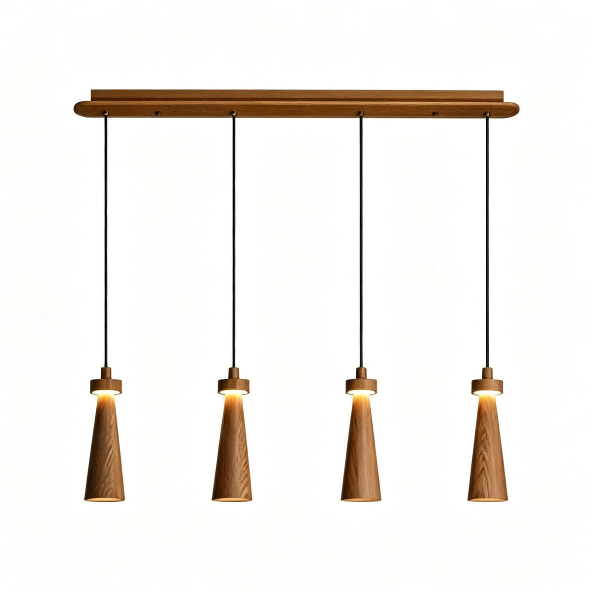 WOMO Multi‑Head Cone Wooden Chandelier-WM3283