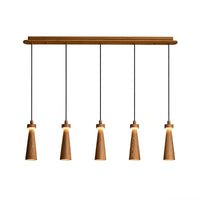 WOMO Multi‑Head Cone Wooden Chandelier-WM3283
