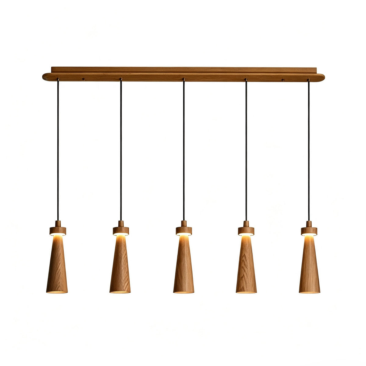 WOMO Multi‑Head Cone Wooden Chandelier-WM3283
