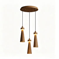 WOMO Multi‑Head Cone Wooden Chandelier-WM3283
