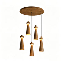 WOMO Multi‑Head Cone Wooden Chandelier-WM3283