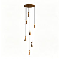 WOMO Multi‑Head Cone Wooden Chandelier-WM3283