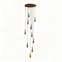 WOMO Multi‑Head Cone Wooden Chandelier-WM3283