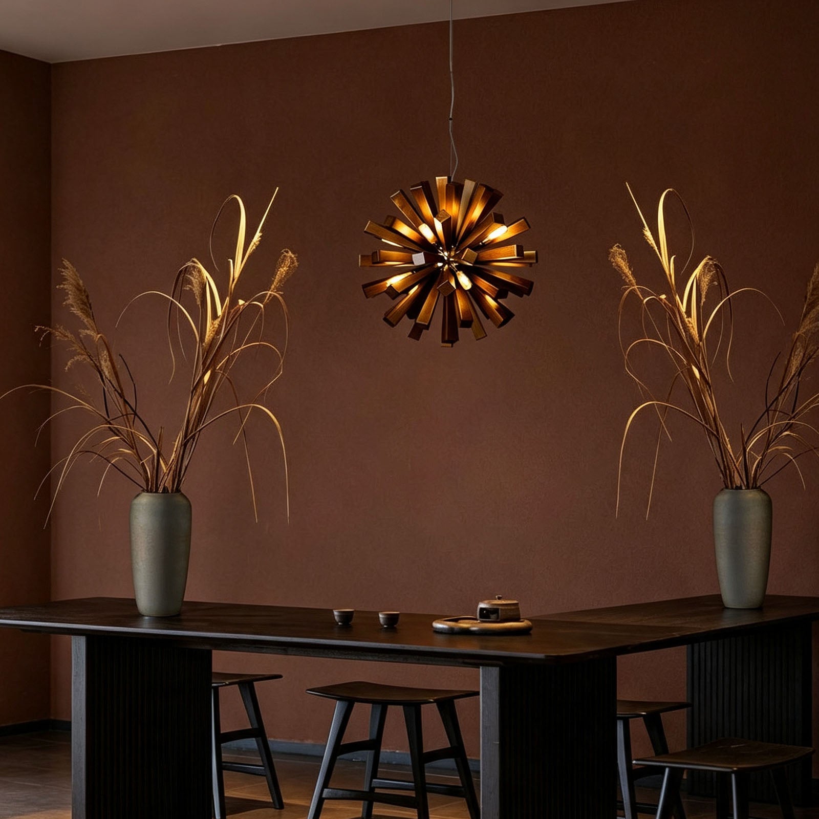 WOMO Bloom Starburst Wooden Chandelier-WM3284