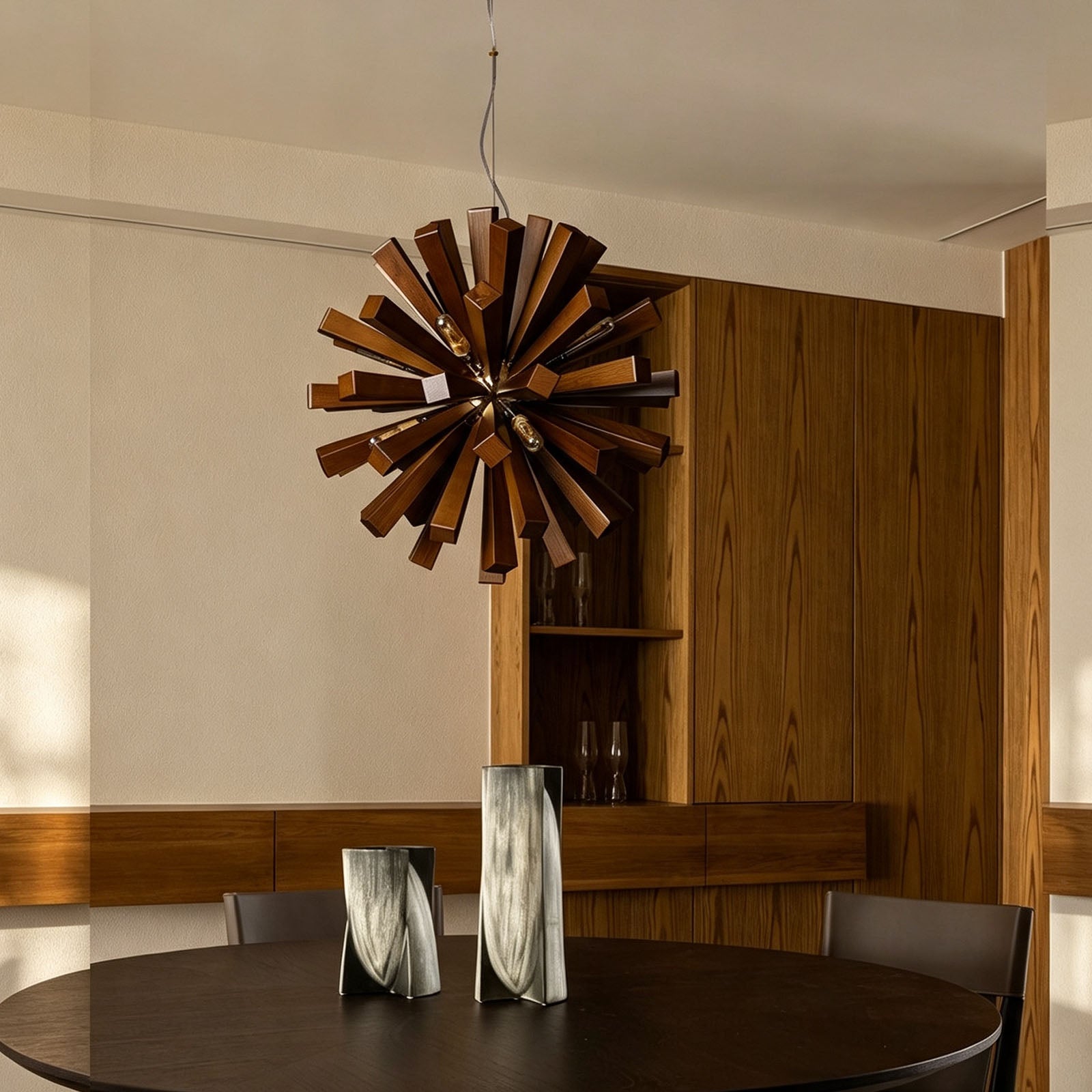 WOMO Bloom Starburst Wooden Chandelier-WM3284