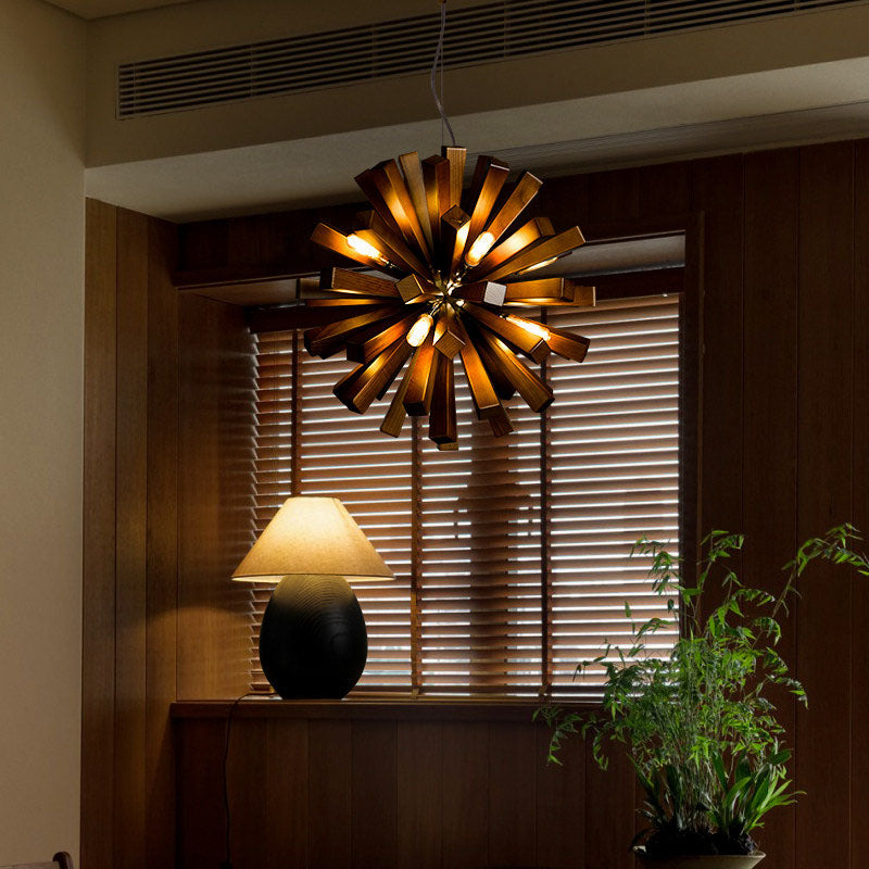 WOMO Bloom Starburst Wooden Chandelier-WM3284