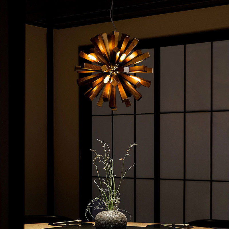 WOMO Bloom Starburst Wooden Chandelier-WM3284