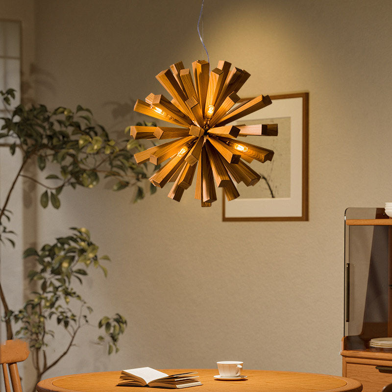 WOMO Bloom Starburst Wooden Chandelier-WM3284
