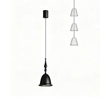 WOMO Small Wood Carved Bell Pendant Light-WM3285