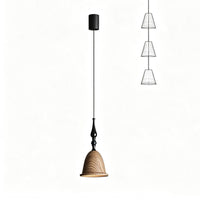 WOMO Small Wood Carved Bell Pendant Light-WM3285
