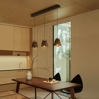 WOMO Bell‑Shade Multi‑Light Wood Pendant Light-WM3286